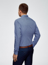 Рубашка принтованная из хлопка oodji для мужчины (синий), 3B110027M/19370N/7079G