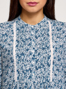 Блузка вискозная прямого силуэта oodji для Женщина (синий), 11411096-1/24681/1275F