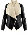 Куртка из искусственного меха без застежки oodji для Женщины (черный), 11A03001/45747/2920B