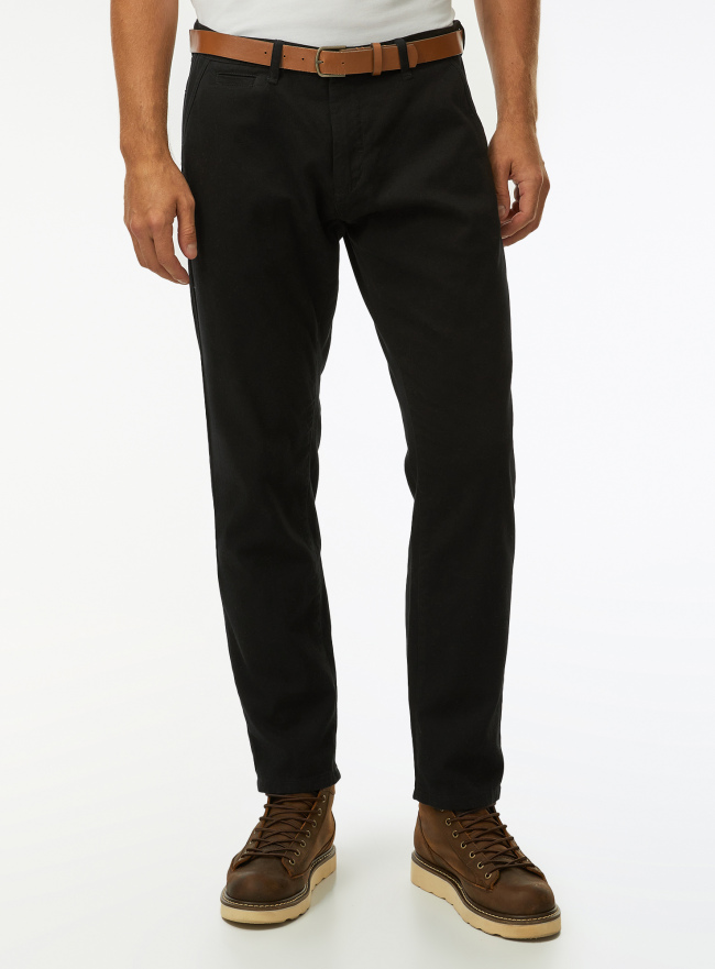 Брюки хлопковые зауженные oodji для Мужчины (черный) Брюки хлопковые зауженные oodji для Мужчины (черный), 2B150149M-1/39622N/2900N