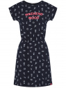 Платье с резинкой на талии oodji для Женщины (синий), 14008021-9/46155/7510P
