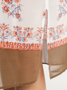 Платье шифоновое с платочным принтом oodji для женщины (белый), 21900320/42840/1266E