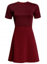 Платье комбинированное с верхом из фактурной ткани oodji для женщины (красный), 14000161/42408/4900N