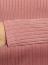 Джемпер трикотажный с вырезом-лодочкой oodji для женщины (розовый), 14201045/49812/4B91X