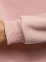 Свитшот из футера с начесом oodji для женщины (розовый), 14808058/19014N/4B00N