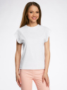 Комплект из двух хлопковых футболок oodji для женщины (белый), 14707001T2/46154/1000N