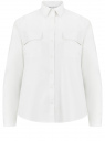 Рубашка хлопковая с нагрудными карманами oodji для Женщина (белый), 13K11043/49387/1000N