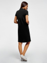 Платье поло из ткани пике oodji для Женщина (черный), 24001118-4B/48433/2900N