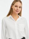 Блузка прямого силуэта с нагрудным карманом oodji для женщины (белый), 11411134-1B/46123/1200N