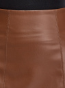 Юбка мини с высокой посадкой из экокожи oodji для женщины (коричневый), 18H00032/49342/3900N