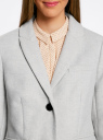Пальто классическое прямого силуэта oodji для Женщины (серый), 10104045/46452/2000M