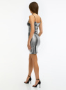 Платье на бретелях из металлизированной ткани oodji для Женщина (серебряный), 14006073-2/51484/9129X