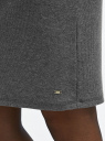 Платье трикотажное с воротником-стойкой oodji для Женщины (серый), 14011035-2B/48037/2509M