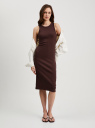 Платье-майка в рубчик oodji для Женщины (коричневый), 14005156-1/48037/3900N