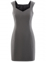 Платье базовое из плотной ткани с сердцевидным вырезом oodji для женщины (серый), 11902160/14917/2500M