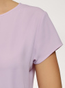 Блузка прямого силуэта с коротким рукавом oodji для женщины (фиолетовый), 11411138-3B/48728/8000N