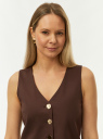 Жилет трикотажный на пуговицах oodji для Женщины (коричневый), 18900007-1/49649/3900N