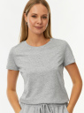 Футболка базовая хлопковая oodji для Женщины (серый) Футболка базовая хлопковая oodji для Женщины (серый), 14701143/44135N/2000M