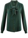 Блузка вискозная с завязками oodji для Женщины (зеленый), 11411168/47075N/6D57G