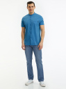 Рубашка с воротником-стойкой и коротким рукавом oodji для Мужчины (синий), 3L230001M-1/39767N/7573C