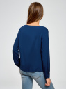 Блузка вискозная базовая oodji для женщины (синий), 11411135B/14897/7903N