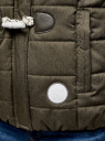 Жилет с капюшоном и застежками "дафлкот" oodji для женщины (зеленый), 19404002/47169/6800N