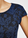 Платье облегающего силуэта из фактурной ткани oodji для женщины (синий), 14001139-3/43631/2975F