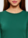 Платье с отделкой из искусственной кожи oodji для женщины (зеленый), 14001143-2/16564/6E29B