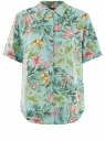 Блузка вискозная с короткими рукавами oodji для женщины (зеленый), 11411137-4B/42540/6541F