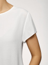 Блузка свободного силуэта с вырезом-капелькой на спине oodji для Женщина (белый), 11411138-1B/43281/1200N