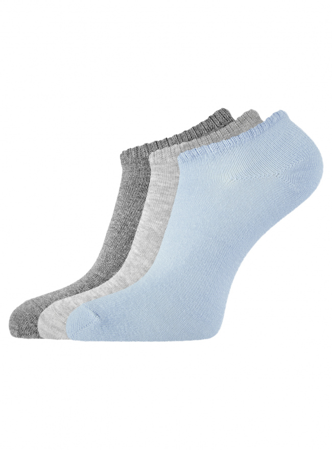 Комплект из трех пар укороченных носков oodji для женщины (разноцветный), 57102433T3/47469/19IUM
