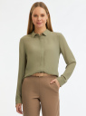 Блузка базовая из струящейся ткани oodji для Женщины (зеленый) Блузка базовая из струящейся ткани oodji для Женщины (зеленый), 11400368-9B/36215/6602N