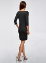 Платье из фактурного трикотажа с вырезом-лодочкой oodji для Женщины (черный), 24001100-7B/38261/2900N