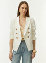 Жакет приталенный с декоративными пуговицами oodji для Женщины (белый), 11203177/33574/1200N