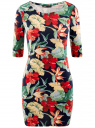 Платье трикотажное с цветочным принтом oodji для женщины (разноцветный), 14001121-1/16300/7919F
