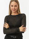 Джемпер ажурной вязки с люрексом oodji для Женщины (черный) Джемпер ажурной вязки с люрексом oodji для Женщины (черный), 63810246/52168/2900X