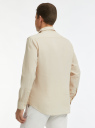 Рубашка из смесового льна с длинным рукавом oodji для Мужчина (бежевый), 3L330009M-1/50932N/3300N