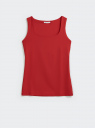 Топ из эластичной ткани на широких бретелях oodji для Женщины (красный) Топ из эластичной ткани на широких бретелях oodji для Женщины (красный), 24315002-3B/45297/4502N
