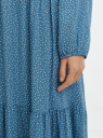 Платье макси из вискозы oodji для женщины (синий), 11901165-1/26346/7512D