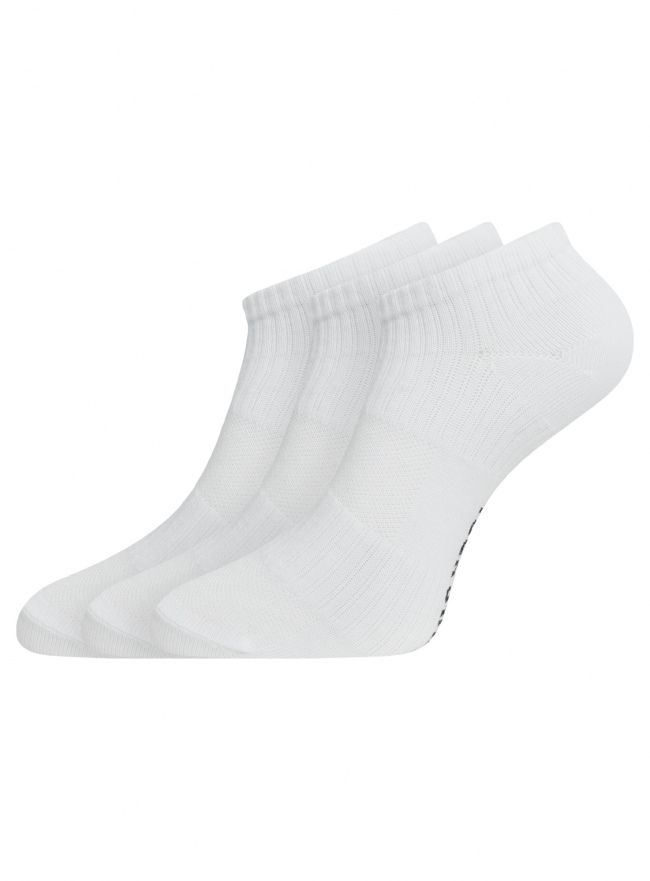 Комплект укороченных носков (3 пары) oodji для женщины (белый), 57102610T3/47469/1