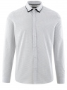 Рубашка хлопковая с контрастной отделкой воротника oodji для Мужчины (белый), 3B110031M/44425N/1079D