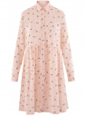 Платье вискозное свободного силуэта oodji для женщины (розовый), 11911036/42540/3339O