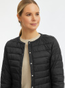 Куртка стеганая с круглым вырезом oodji для Женщины (черный), 10204040B/33445/2900N