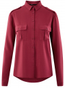 Блузка базовая из вискозы с нагрудными карманами oodji для женщины (красный), 11411127B/26346/4900N