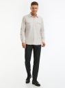 Рубашка хлопковая с нагрудными карманами oodji для Мужчина (серый), 3L330012M/50929N/2000N