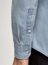 Рубашка джинсовая с нагрудным карманом oodji для мужчины (синий), 6L410003M/35771/7000W