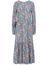 Платье макси из вискозы oodji для Женщины (разноцветный), 11901165/42540/1241F