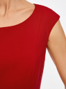 Платье из плотной ткани с овальным вырезом oodji для женщины (красный), 11907004-2/31291/4500N