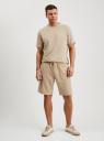 Свитшот с коротким рукавом oodji для Мужчины (бежевый), 5L123024I/51782/3500N