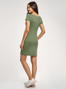 Платье трикотажное с вырезом-лодочкой oodji для женщины (зеленый), 14001117-2B/16564/6200N